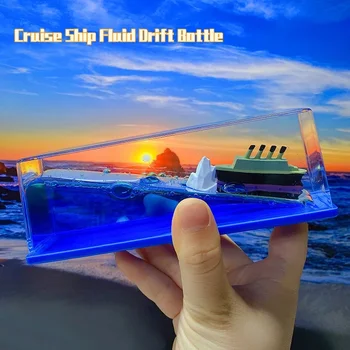 Titanic Navă De Croazieră Sticla Derivă De Croazieră Lichid Lichid Clepsidra Desktop Decor Creativ Navă De Croazieră De Decompresie Jucarie Cadou