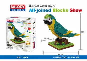 Balody Mini blocuri Pasăre Drăguț Model Cărămizi de Construcție Papagal Papusa Jucării dinozaur vultur Anime Juguetes Cadouri pentru Copii, pisici