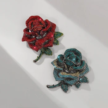 Morkopela Industriale Grele Stil Mare Trandafir Roșu Brosa Romantic Blue Rose Floare Brosa Ac de Bijuterii de Lux pentru Femei, Cadou