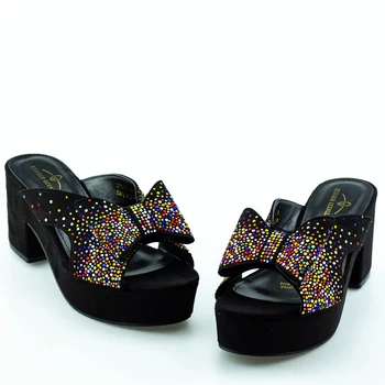 Sclipici pentru Femei Sandale 2022 Nou Designer Indesata Catâri Parti Wed de Pantofi pentru Mireasa Adult Plus Dimensiune 41 42 Pătrat cu Toc de Pantof