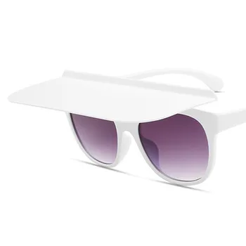 Moda ochelari de Soare Flip Pălărie, Ochelari de Soare Unisex Retro Supradimensionat Cadru Adumbral Anti-UV Ochelari de vedere Ochelari de vedere A++