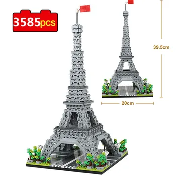 3585pcs Lume Arhitectura Model Blocuri Paris Turnul Eiffel Diamant Micro Cărămizi de Construcție de BRICOLAJ, Jucarii pentru Copii, Cadouri