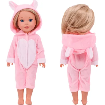 Haine papusa de Desene animate Papusa Pijamale Jumpsui cu gluga haine Pentru 14Inch Doll&36Cm Copil Drăguț Imprimarea de Haine Accesorii pentru Fete