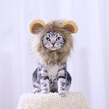 Leu Coama Peruca Pălărie Pentru Pisici Drăguț Amuzant De Petrecere Costum Cosplay Urechi Capac Pentru Animale De Companie Haine Costume De Anul Nou Pisica Accesorii Animale De Companie, Haine