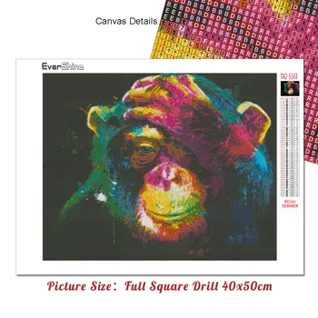 Evershine 5D DIY Diamant Pictura Maimuță Animale Stras Broderie Cusatura Cruce Kit Mozaic de Diamante Art Decor Acasă