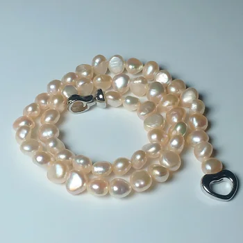 Naturale Baroc Coliere de Perle 7-8mm Real de apă Dulce Perla Cravată Colier Pentru Femei Stil Simplu Manual DIY Bijuterii Perla