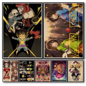 Joc Undertale Retro Poster Japonia Anime Postere Canvas Tablou Decor De Perete Postere De Arta De Perete Poza Cameră Decor Decor Acasă