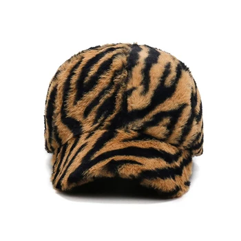 FS Elegant Leopard de Imprimare de Pluș Capac Maro Roz Cald Bărbați Femei Iarna Capace de Streetwear Snapback Hip Hop Față Pălărie 2022