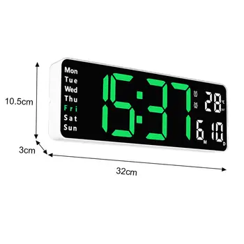 13-Inch Led-Uri Digitale Ceas Deșteptător Timp, Data, Temperatura De Afișare Săptămână Montat Pe Perete Electronic Ceas De Perete Accesorii Pentru Casa