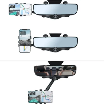 360° Oglinda Retrovizoare titularii de telefon pentru o masina de Montare Mobil GPS Stand Telescopic Reglabil Suport Pentru Telefon Mobil Inteligent în Mașină