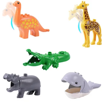 20buc Dimensiuni Mari Animale Zoo Set de Kituri de Blocuri de Jucărie Dinozauri, Balene Cerb, Oaie, Câine Jucării Pentru Copii de Craciun Cadouri pentru Copii
