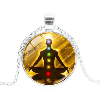 7 Chakra Reiki De Vindecare Colier Buddha Yoga Meditație Pandantiv Spirituală Simbol Om De Speranță Bijuterii Lanț Colier Statement Femei