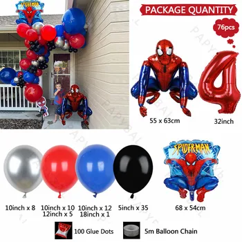 76Pcs Marvel Spiderman Tema Baloane de Partid 32