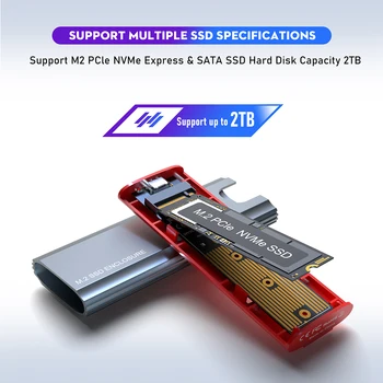 Dual Protocol M2 Nvme Cabina de M. 2 până La USB de Tip C Adaptor Caseta Hard Disk Mobil Cutie pentru Nvme Pcie unitati solid state Sata M/b Cheie Ssd