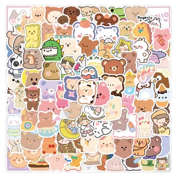 O Varietate de 100 de Drăguț coreeană Urs Serie Fată Ins Personaj de Desene animate Mână Cont Autocolante Papetărie Depozitare Notă Autocolante