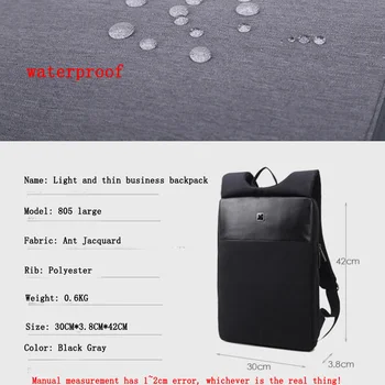 Slim ultra-usoare notebook-uri de 15 inch geanta de calculator hidrofug rucsac barbati business ultra-usor sac de munca de birou rucsac