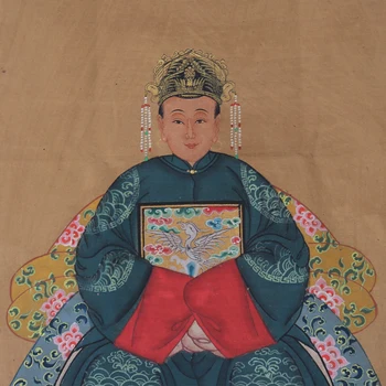 Pictate manual strămoș picturi pe panza tesatura, decor de Perete, Qing pictura portret