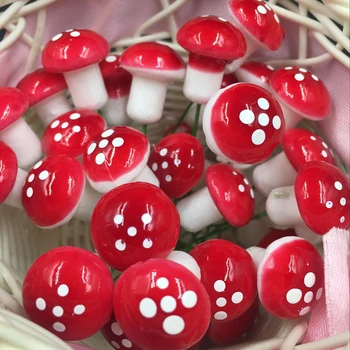 30Pcs Roșu Multi-colorate Spuma de Ciuperci Miniaturi pentru Zână Gradina DIY Peisaj Decorativ Ciuperci Figura Decorative