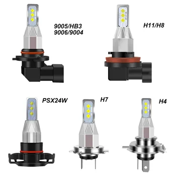 Super-Luminos LED-uri Auto Bec Far Turbo H7 H4 H1 HB3 9005 HB4 9006 H11, H8 20000LM 4300K 6000K Lampa de Ceață Lumina de Rulare Slim Dimensiune