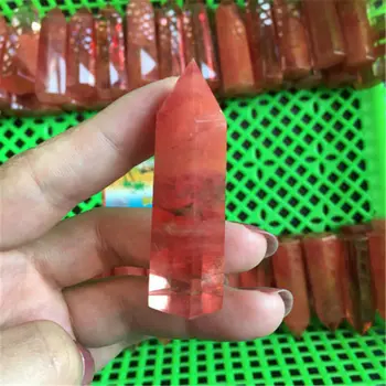 50-60MM Roșu de Topire Cristal de Cuarț Punct de Vindecare Obelisc Hexagonale Bagheta Reiki