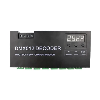 DMX 512 Decodor 24CH RGB LED Strip Lumini Driver Display Digital Reglaj Decodor Controler pentru Banda LED DC5V-24V 24 de Canale