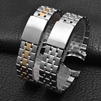 Metal Solid din Oțel Inoxidabil Curea Pentru Tudor Prinți 19mm Pliere Catarama Bratara de Înlocuire Bărbați Femei Capăt Curbat Watchband
