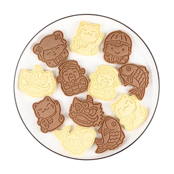6pcs de Anul Nou de Plastic de Copt Mucegai Bucătărie Biscuit Cookie Cutter Patiserie Piston