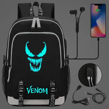 Luminos model de Venin rucsac Trendy usb laptop sac de școală pentru fete băieți adolescenți copii cool bookbag