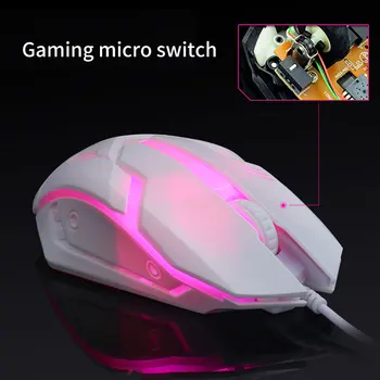 KISSCASE Gamer Mouse cu Fir Colorat Gradient de Iluminare LED Mouse USB Optic Ergonomic Mouse de Gaming Mouse de Calculator Pentru PC, Laptop