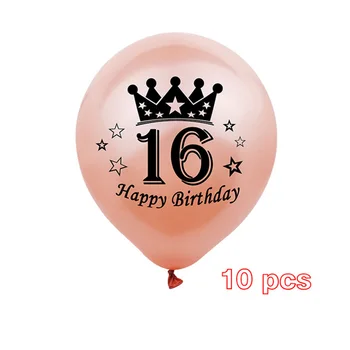 Amawill a Crescut de Aur Dulce zi de Naștere Fericită 16 Petrecere Decor Digital 16 Balon de Folie Copii Adulți Șaisprezece ani Vechi Confetti Latex Bile