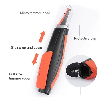Portabil Micro Spranceana Ear Trimmer de Ștergere de Tuns aparat de Ras Îngrijire Personală Electrice Față Îngrijirea Părului Trimer Cu LED-uri Lumina