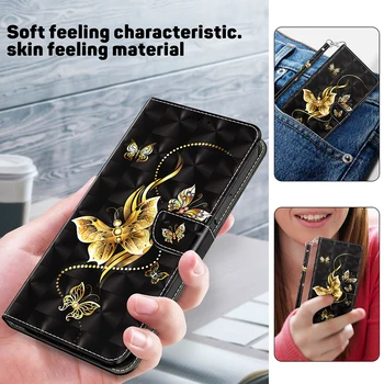 Portofel Flip case Pentru Samsung Galaxy S22 Ultra S21 FE S20FE M13 M23 M33 M53 A13 A23 A33 A53 Fluture Slot pentru Card de Suport Capac Telefon