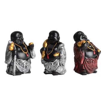 Laughing Buddha Statuie Călugăr Figurina Copil Meserii Păpuși Ornamente Figurine De Decor Acasă Cadou