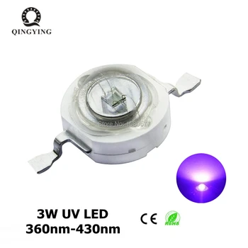 10buc-100buc UV 3W de Mare Putere LED Margele Ultra Violet Violet Chip de LED-uri 360nm 365nm 370nm 380nm 390nm 395nm 400nm 405nm 430nm