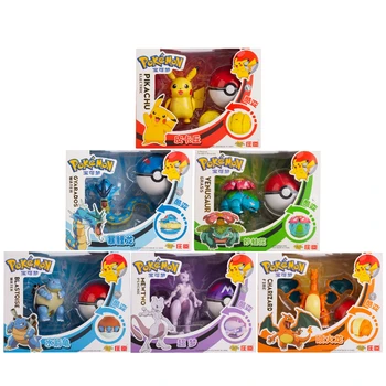 Autentic Pokemon Cifre Pokeball Deformare Toy Box Set Pikachu Charizard Mewtwo Greninja Gibbard Anime Model De Jucării Pentru Copii Cadouri
