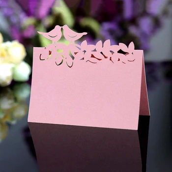50pcs Tăiat cu Laser Drăguț Pasăre mică Nume de Tabel Loc de Card de Oaspete Mesaj de Setare Card de Eveniment Nunta de Crăciun Petrecere Decoratiuni