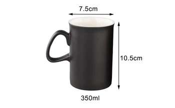 350ml Creative 1buc Black Magic Cana de Cafea Schimbat Culoarea Laptelui Cana de Ceai Exterior negru, interior alb cana DIY Fotografie Cadou Cana Cana