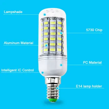 E14 Bec LED 220V 110V Lampa LED 5730 SMD LED-uri de Porumb Bec Lumina Candelabru de Iluminat Lumânare Cald Alb Rece Pentru Decor Acasă