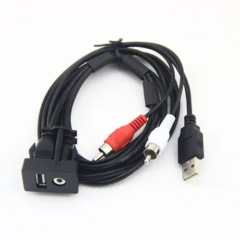 Masina USB AUX Cablu de Extensie de Conversie Linie, USB La RCA Car Audio si Video Cablu plăci Grafice Componente de Calculator Mini Pc