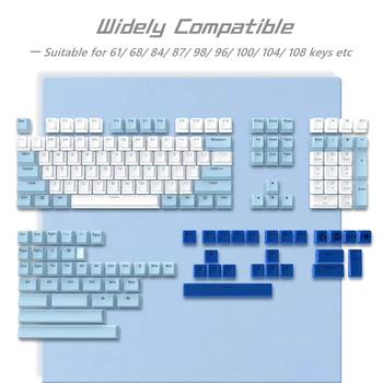 XVX 165 Set de chei Budinca de Taste Dublă Albastru Alb PBT OEM Profil DIY Tastă pentru , 75%, 65%, 60% Tastatură Mecanică