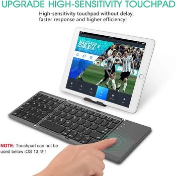 SeenDa Pliabil Bluetooth Tastatură cu Touchpad Tastatura Wireless cu Suport stativ Reîncărcabilă Tastatură pentru Android Windows