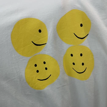 KAPITAL tricouri Batic Negre Smiley Litere Bărbați Femei 1:1 Kapital Topuri Supradimensionate Tee