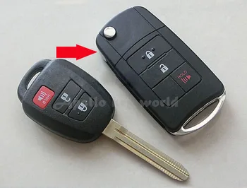 2+1 Butoane Modificate Pliere Flip Key Remote Shell Caz Pentru Toyota Corolla Camry Judit Nou, Vios Coroana RAV4 Cheie Fob Acoperi