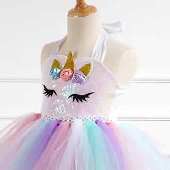 2021 Nou Unicorn Rochie De Petrecere De Aniversare Pentru Copii Rochii Pentru Fete Rochie De Printesa Pentru Copii Costum De Crăciun Timp De Mireasa Rochii De Dantelă