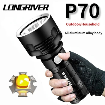 De mare Putere P70 Lanterna LED-uri Super-Luminoase USB Reîncărcabilă Lanterna Lumina Impermeabil 26650 Baterie Lanterna Camping Lumina
