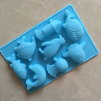 8 Sea World Dolphin silicon ciocolata mucegai silicon săpun manual mousse cu jeleu de mucegai de culoare aleatorii