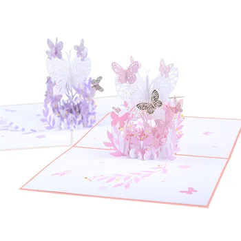 3D Pop-Up Carduri Valentines Fluture Felicitare Invitatie de Nunta Mariage Ziua Îndrăgostiților Cadou carte Poștală de Logodna de Ziua
