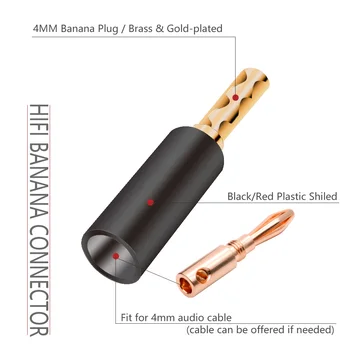 20buc 4mm Difuzor Audio Surub Banana Prize Conector Negru Rosu Tip Șurub Difuzor de Sârmă de Cablu Pin Banana Conectori