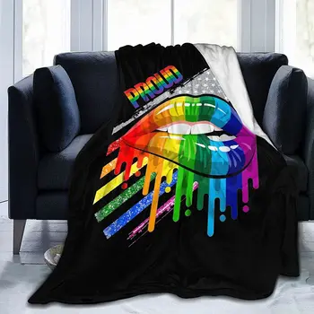 Curcubeu Gay Pride Steagul LGBT Lesbiene Bisexuali Arunca Pătură Super Moale, Cald, Confortabil, Ușor Pătură de Canapea Canapea care pleacă