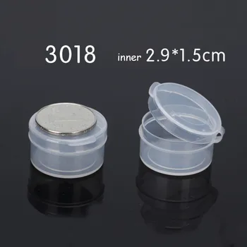 14 dimensiuni Mici, Rotunde Cutie de Plastic Transparent Cutie Clar Borcane de Depozitare Mini Piese de Bijuterii Caseta de Afișare Recipient Proba de Organizator